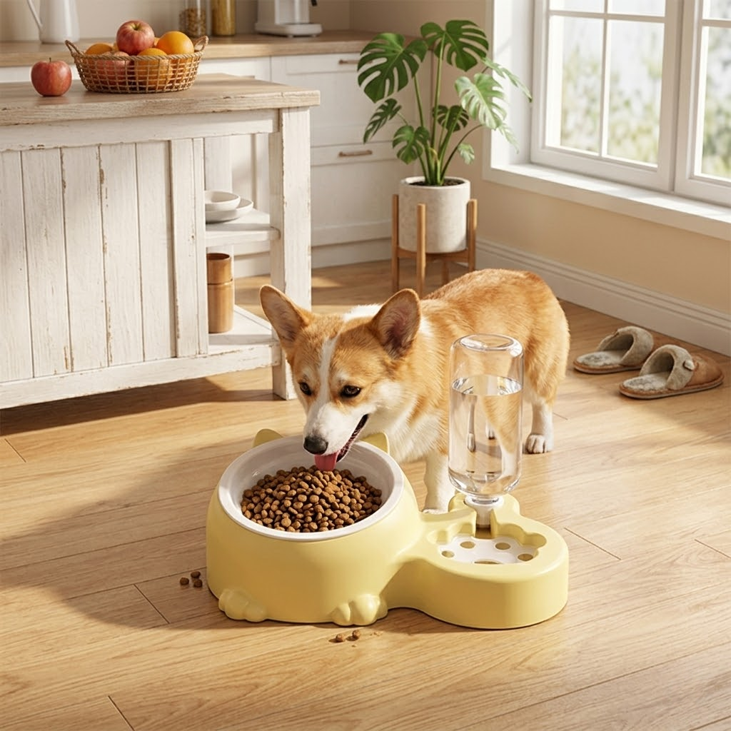Integrated Dual-Bowl Automatic Water Dispenser Station