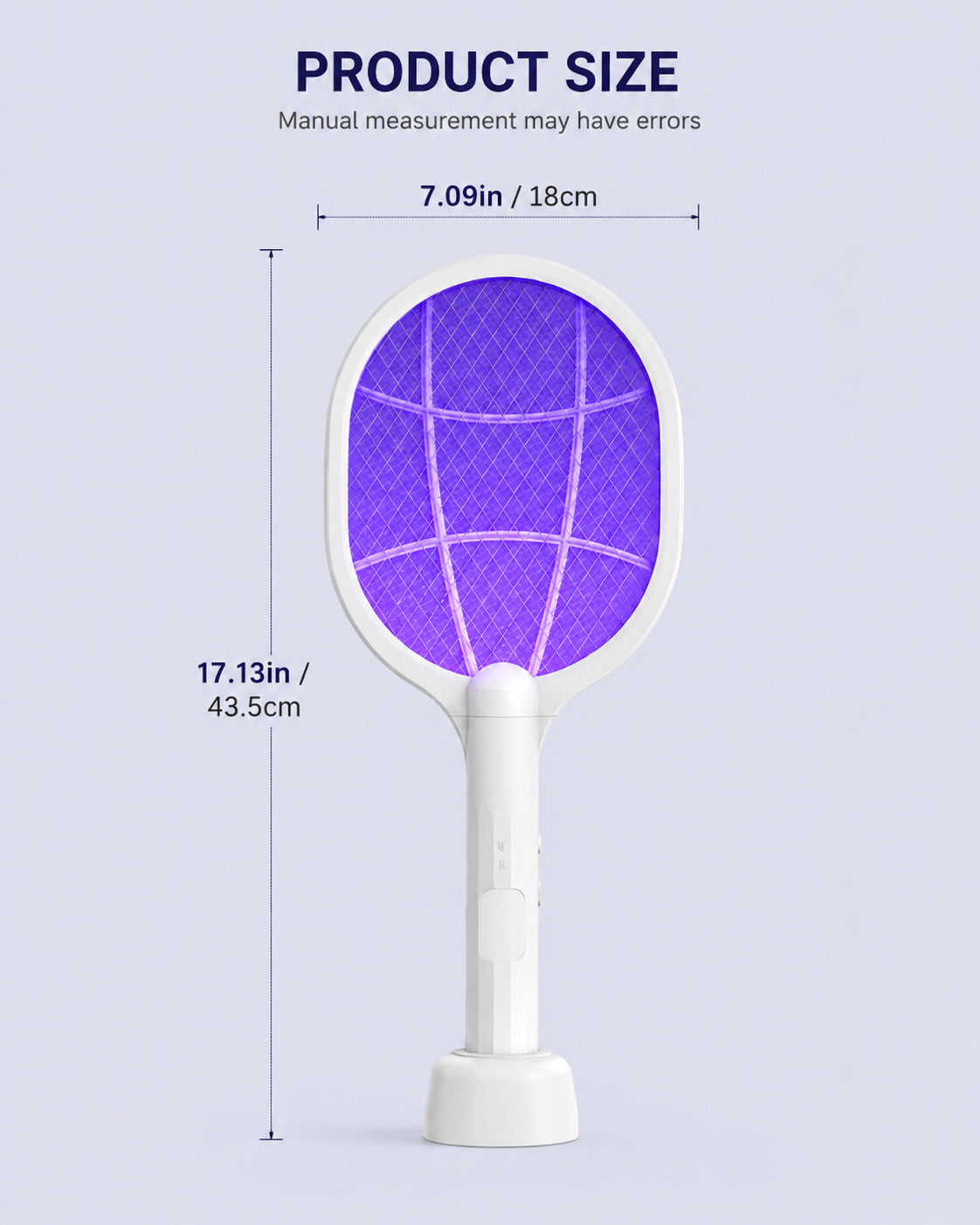 Moonlight White 8-LED Rechargeable Mosquito Swatter & Bug Zapper Lamp