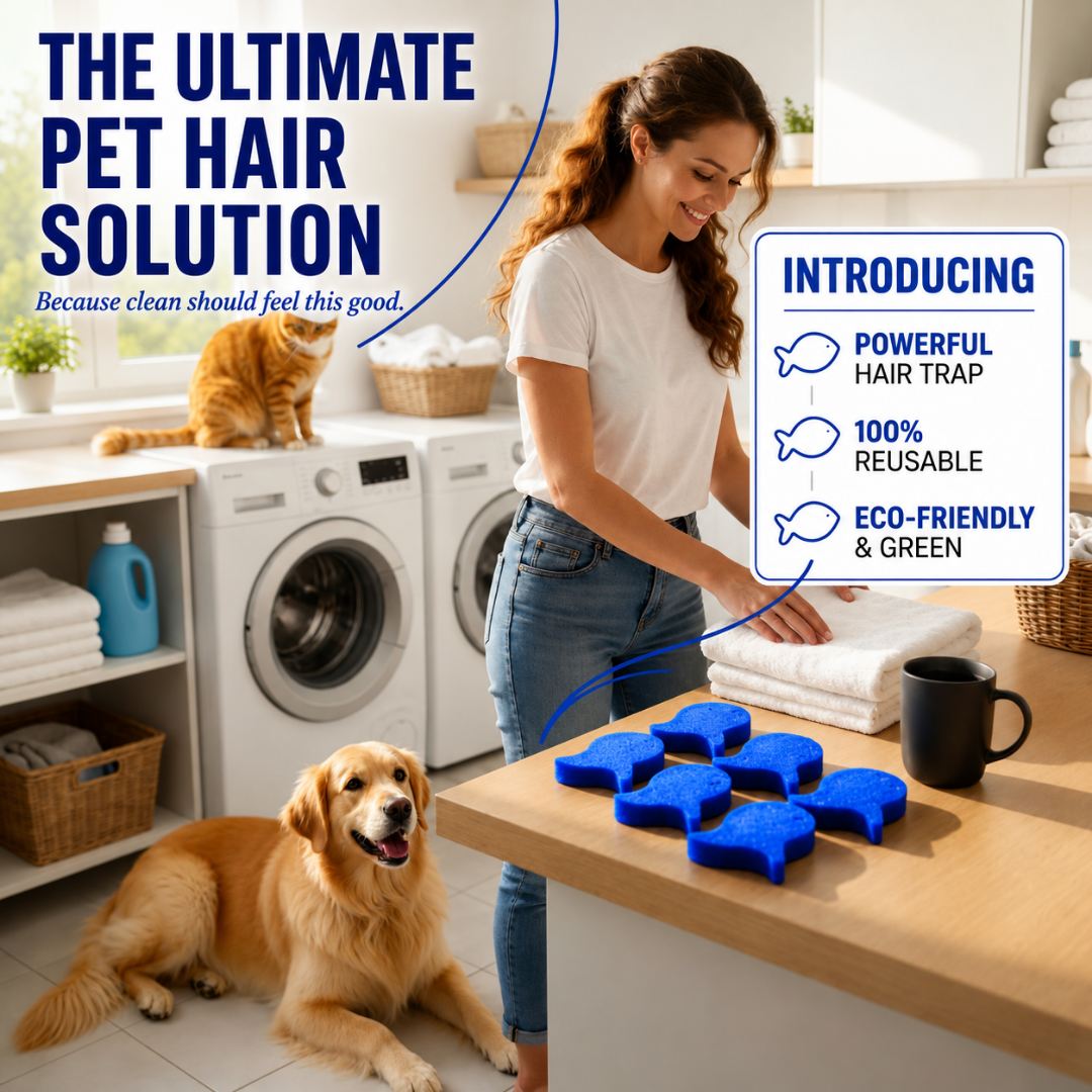 ⏳LAST DAY BUY 2 GET 4 FREE!💦Laundry Pet Hair Removal Fish - 5 Pack