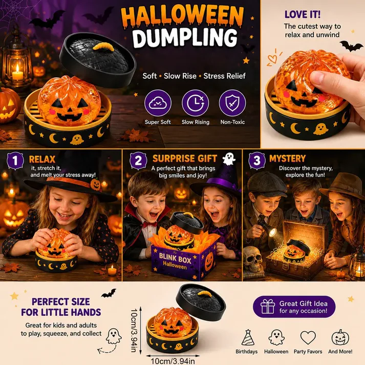⚡Hot Sales 49% OFF🔥Cute Halloween Scary Ghost Maruko Squeeze Toy Set | Portable Stress Relief Toys, Halloween Party Fillers & Holiday Gifts