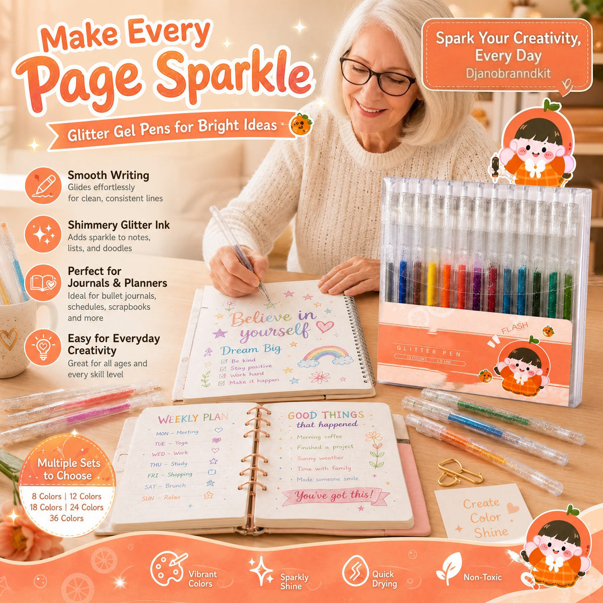 🔥 50% OFF! ✨ Make Anything Sparkle – Glitter Gel Pen Set 🎨