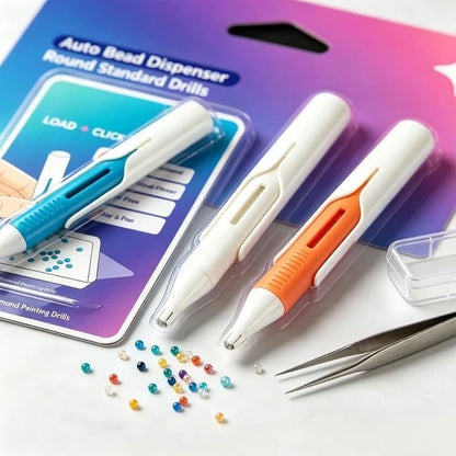 ⏰ Last Day 50% OFF – 💎 Automatic Diamond Painting Bead Dispenser Pen & Tray Set