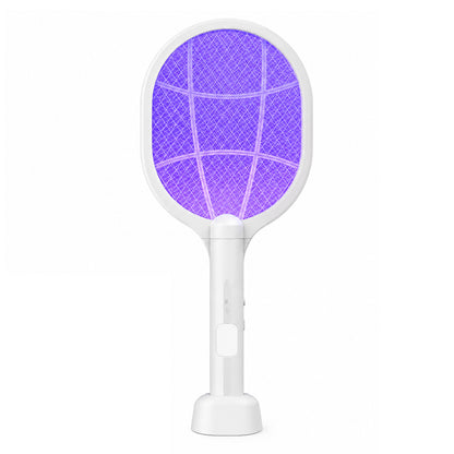 Moonlight White 8-LED Rechargeable Mosquito Swatter & Bug Zapper Lamp