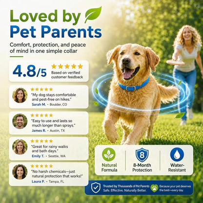 【🎁 BUY 2 GET 1 FREE】8-Month Natural Flea & Tick Collar 🌿 100% Plant-Based
