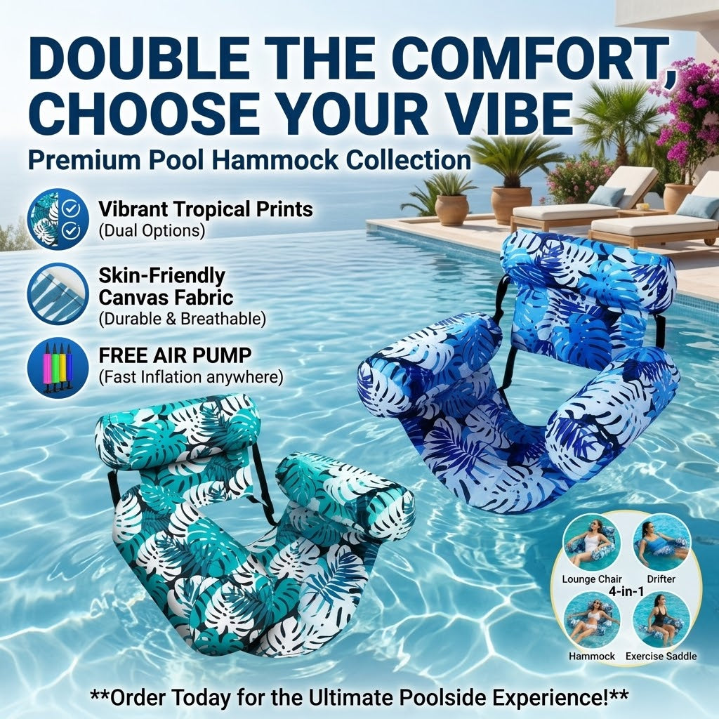 The Ultimate 4-in-1 Pool Float Chair (Free Pump Included)