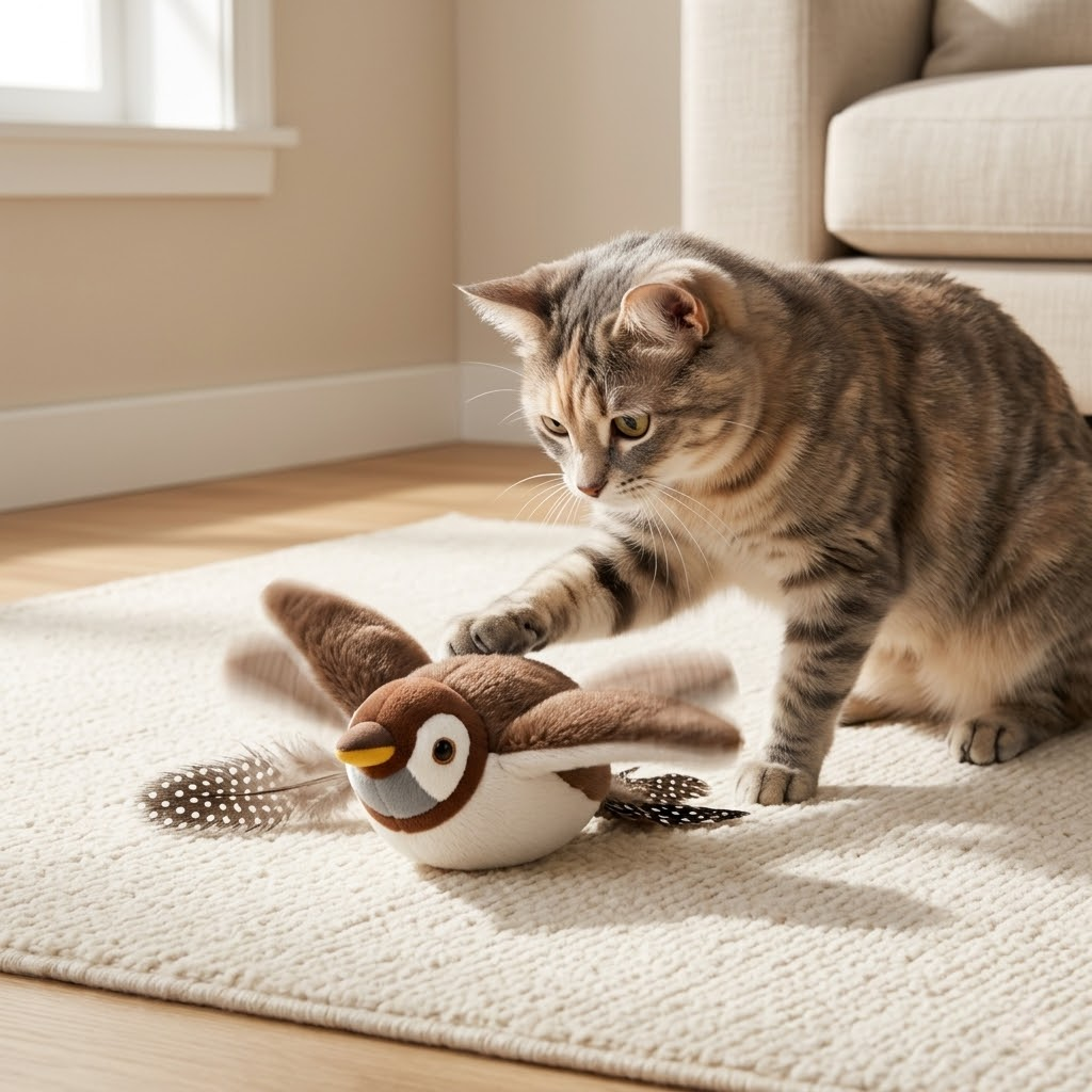 The Flapping Bird Toy That Keeps Indoor Cats Busy