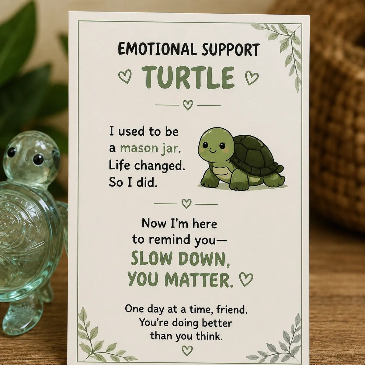 Emotional Support Glass Animal – Encouragement Card Included💌