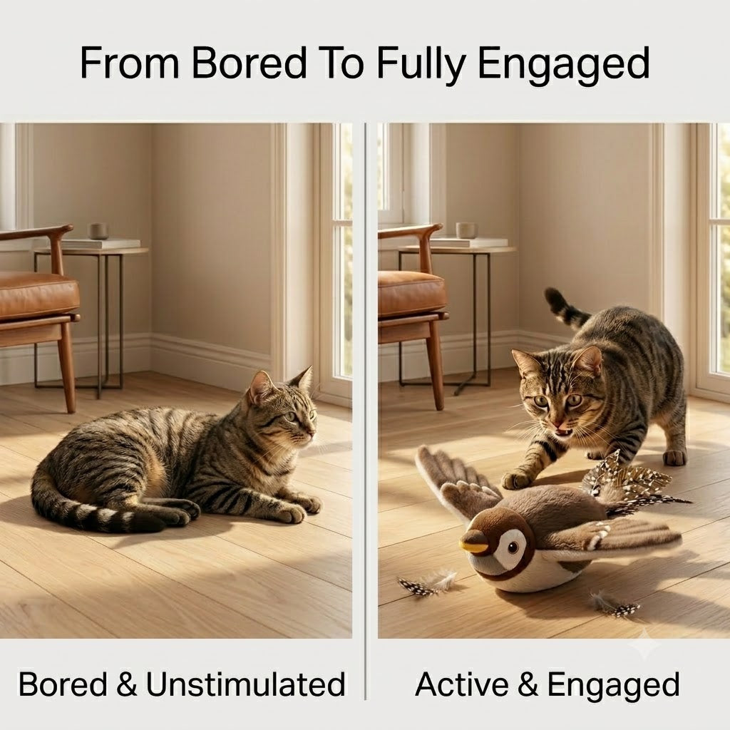 The Flapping Bird Toy That Keeps Indoor Cats Busy