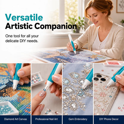 ⏰ Last Day 50% OFF – 💎 Automatic Diamond Painting Bead Dispenser Pen & Tray Set