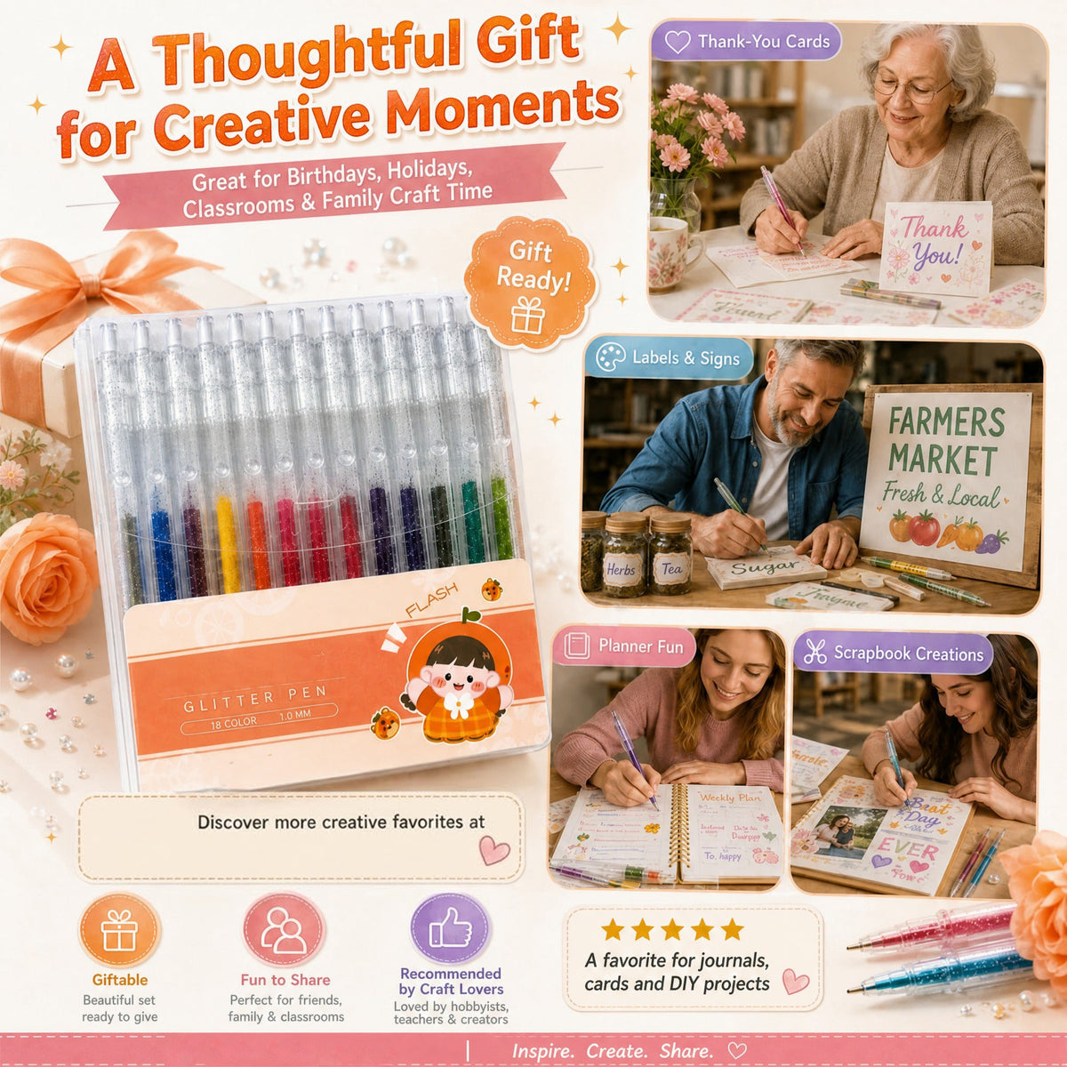 🔥 50% OFF! ✨ Make Anything Sparkle – Glitter Gel Pen Set 🎨