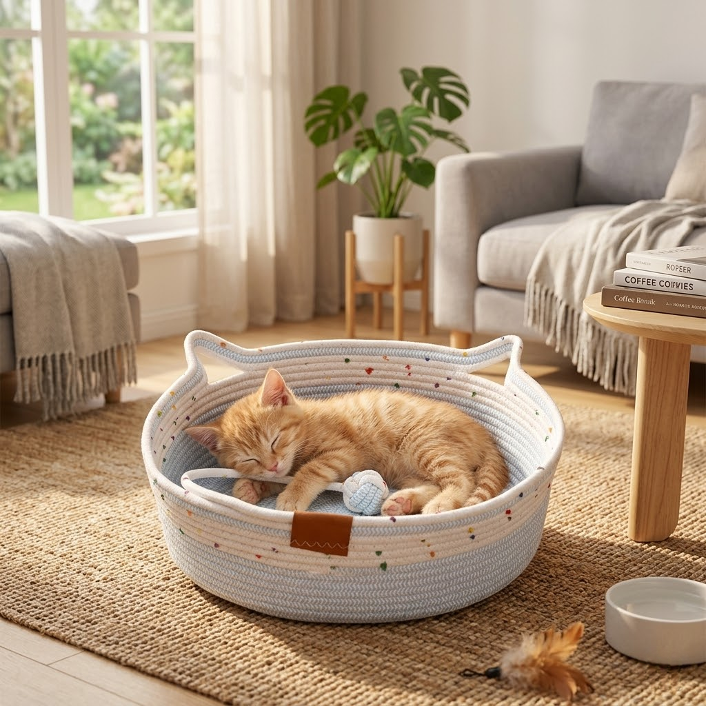Handcrafted Cotton Rope Woven Pet Nest