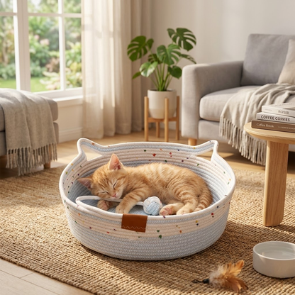 Handcrafted Cotton Rope Woven Pet Nest
