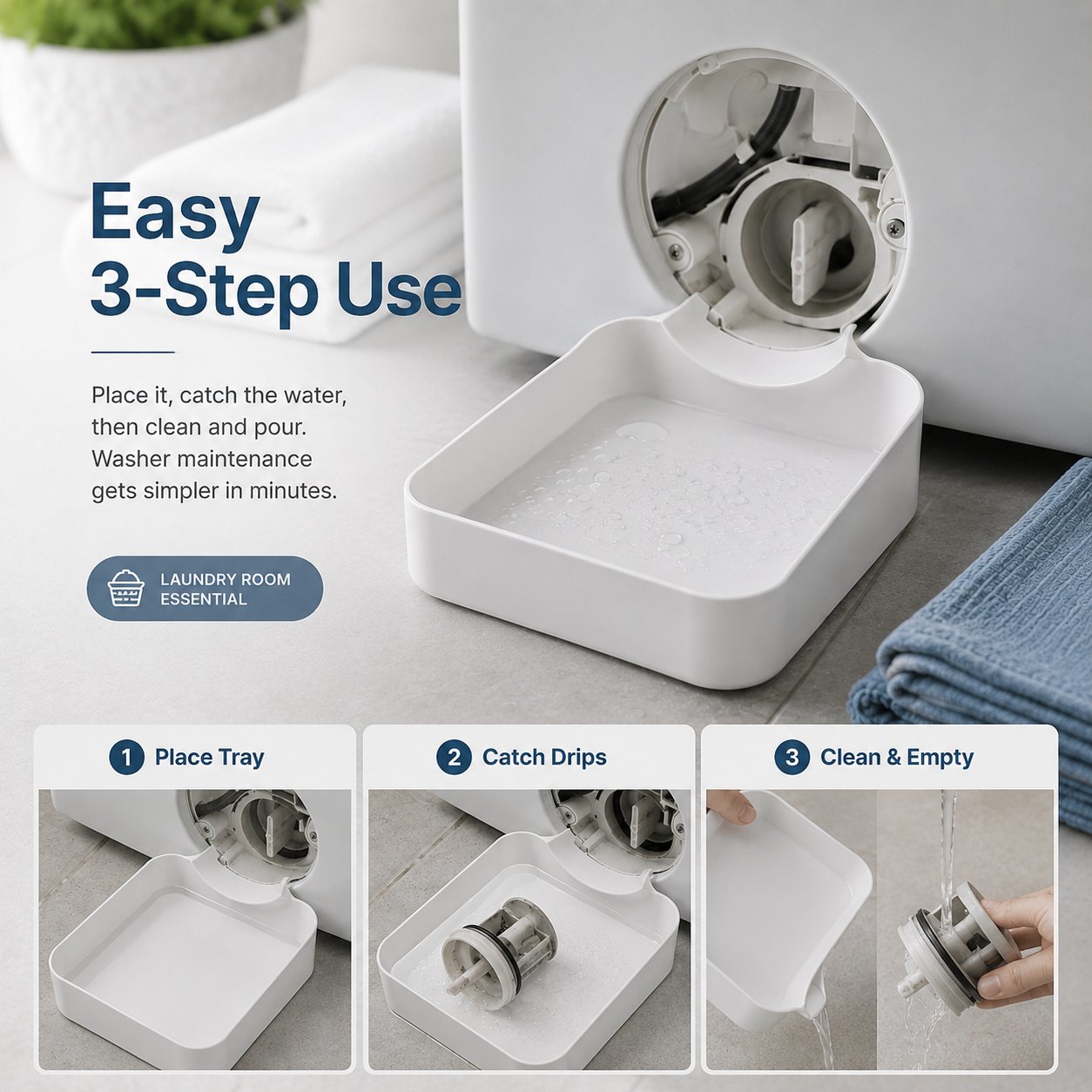 🚫 No More Messy Puddles! The Ultimate Washer Drain Tray (50% OFF Today) 💦
