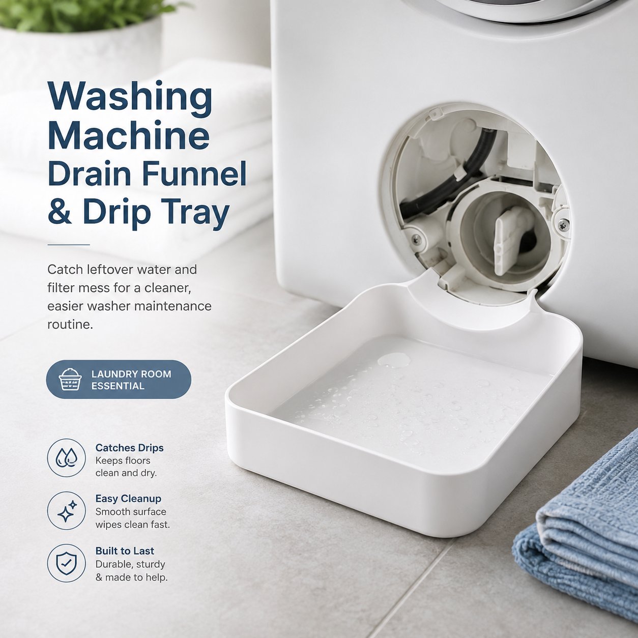🚫 No More Messy Puddles! The Ultimate Washer Drain Tray (50% OFF Today) 💦