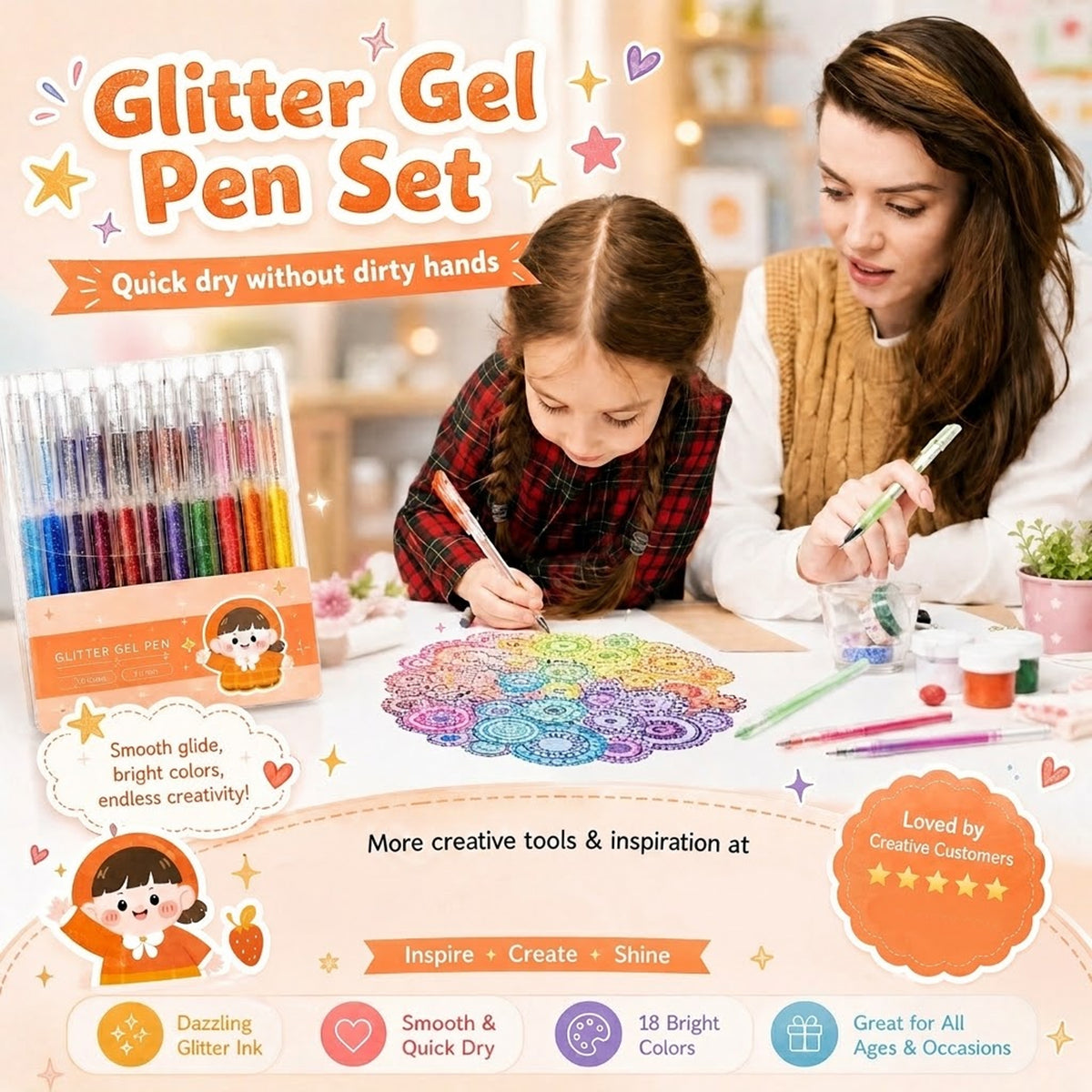 🔥 50% OFF! ✨ Make Anything Sparkle – Glitter Gel Pen Set 🎨