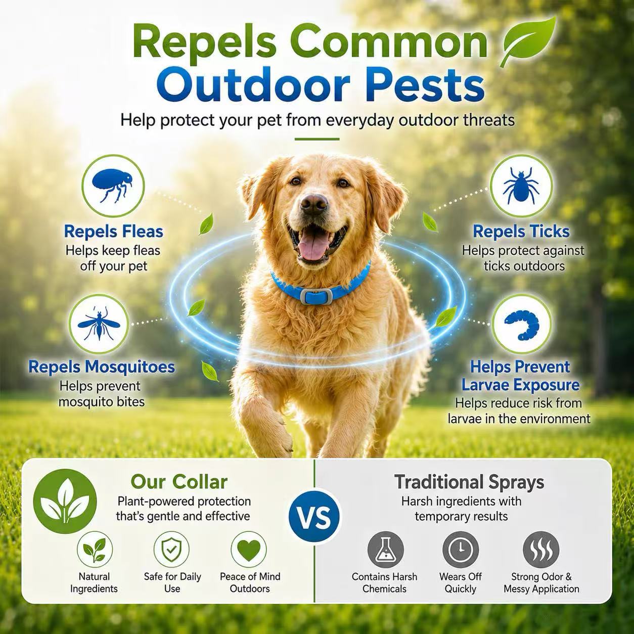 【🎁 BUY 2 GET 1 FREE】8-Month Natural Flea & Tick Collar 🌿 100% Plant-Based