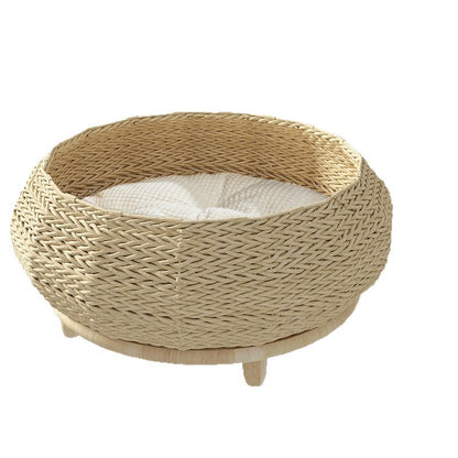 Handcrafted Woven Elevated Cat Bed