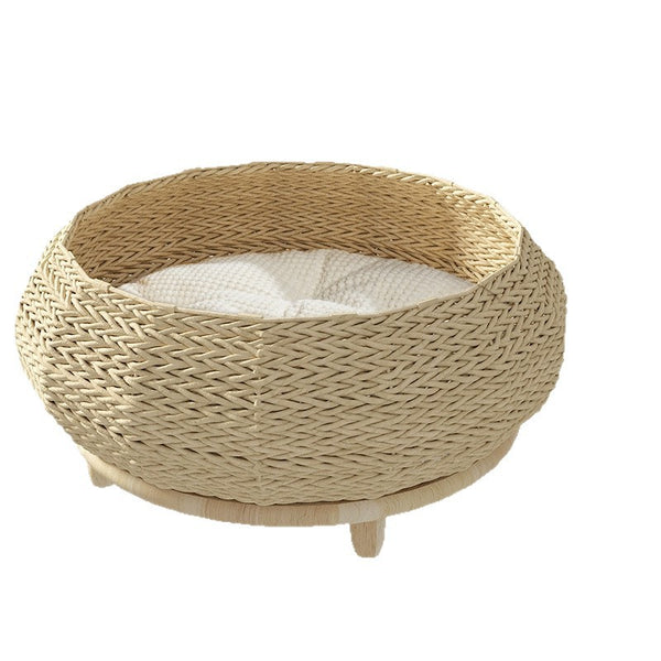 Handcrafted Woven Elevated Cat Bed