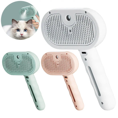 LED Mist Pet Grooming Brush for Cats & Dogs
