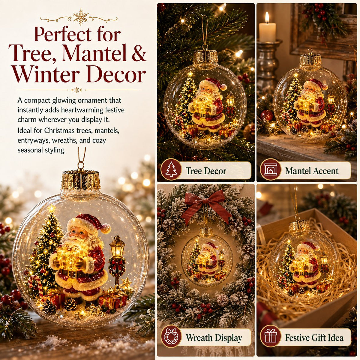 🔥 Buy 3 Get 2 FREE 🎄Glowing Christmas Diorama Ornament – A Tiny Winter World in the Palm of Your Hand👼