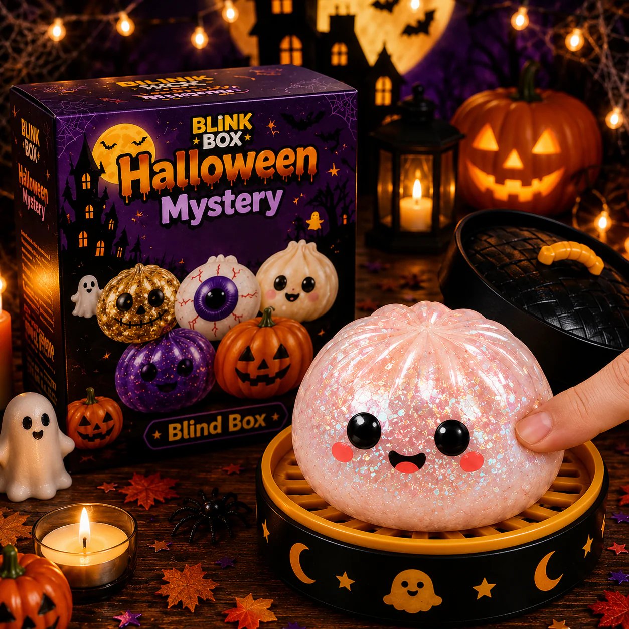 ⚡Hot Sales 49% OFF🔥Cute Halloween Scary Ghost Maruko Squeeze Toy Set | Portable Stress Relief Toys, Halloween Party Fillers & Holiday Gifts