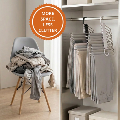 Home Multi-Layer Pants Rack – Foldable, Non-Slip & Heavy-Duty Stainless Steel