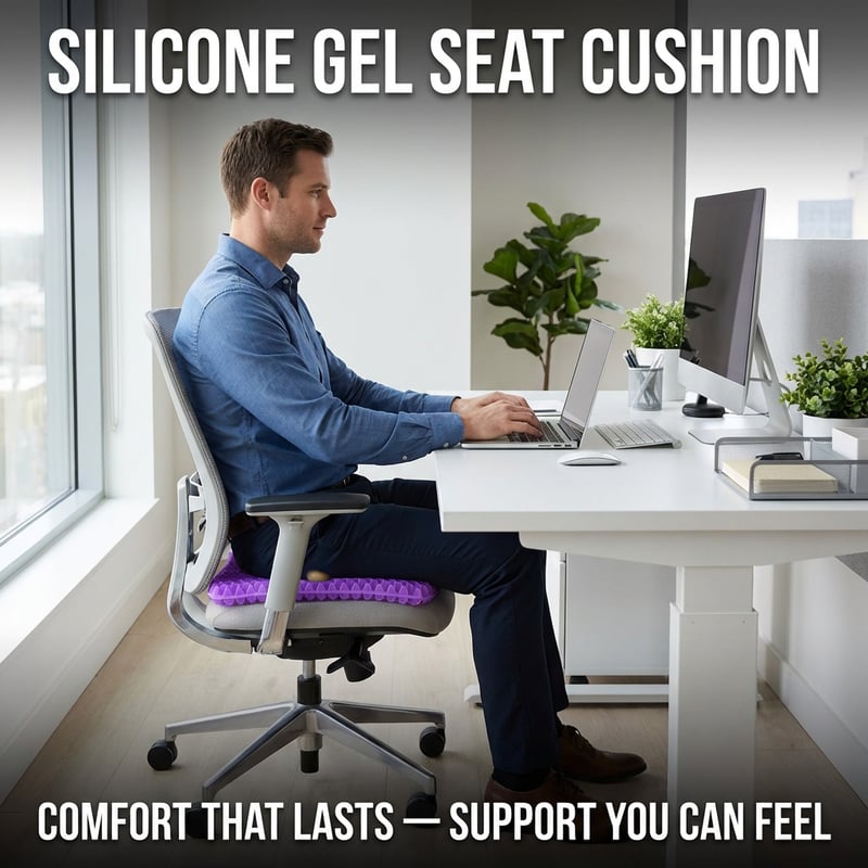 💥 Ergonomic Silicone Seat Cushion – Relief You Can Feel