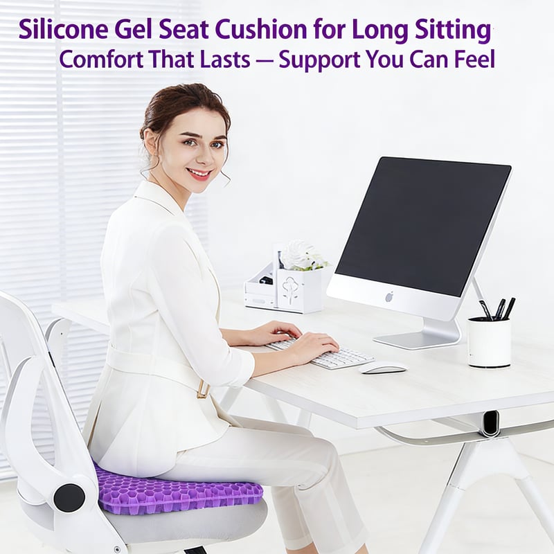 💥 Ergonomic Silicone Seat Cushion – Relief You Can Feel