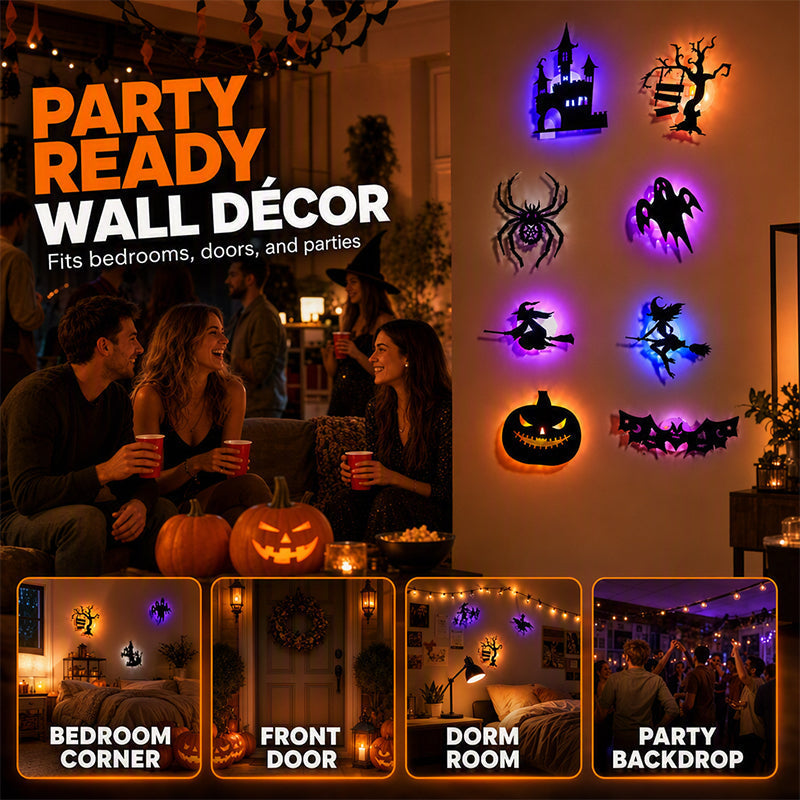 🔥  Buy 3 Get 2 FREE 🎃✨ Turn Any Room Into Halloween in Seconds! 👻 LED Glow Wall Stickers — Peel, Stick & Glow! 🕷️🌙