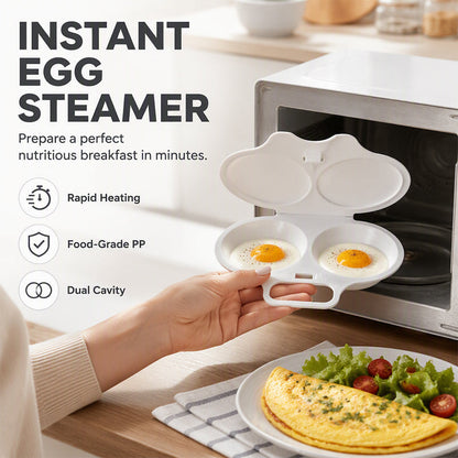 🎁 BUY 1 GET 1 FREE! Microwave Egg Poacher – 2 Eggs in Minutes, No Pan & Easy Cleanup 🍳⚡