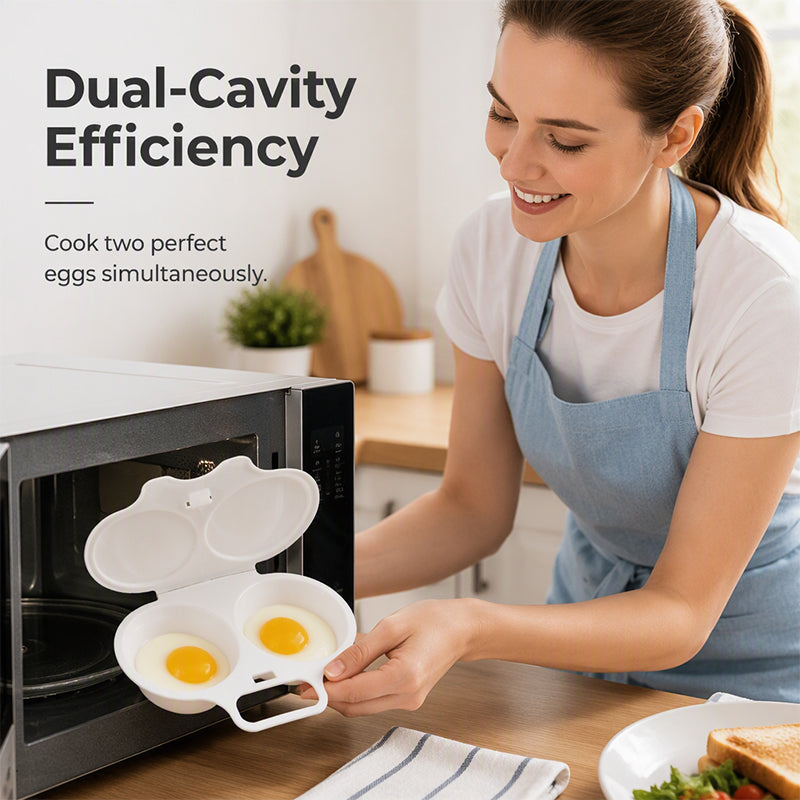 🎁 BUY 1 GET 1 FREE! Microwave Egg Poacher – 2 Eggs in Minutes, No Pan & Easy Cleanup 🍳⚡