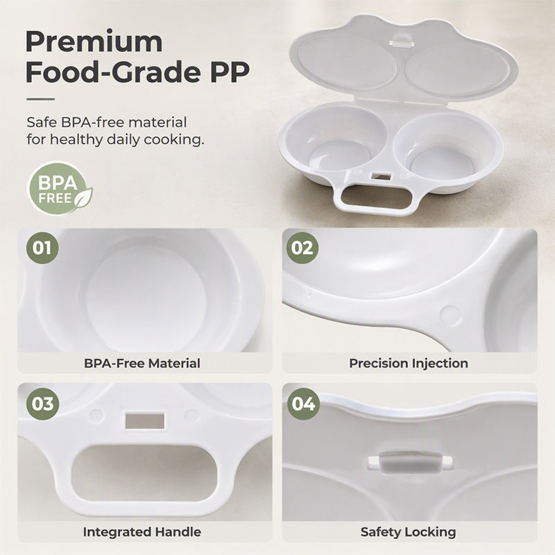 🎁 BUY 1 GET 1 FREE! Microwave Egg Poacher – 2 Eggs in Minutes, No Pan & Easy Cleanup 🍳⚡
