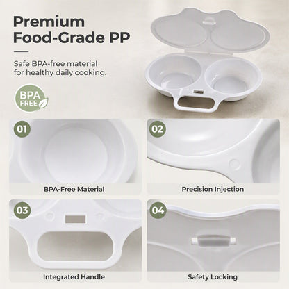 🎁 BUY 1 GET 1 FREE! Microwave Egg Poacher – 2 Eggs in Minutes, No Pan & Easy Cleanup 🍳⚡