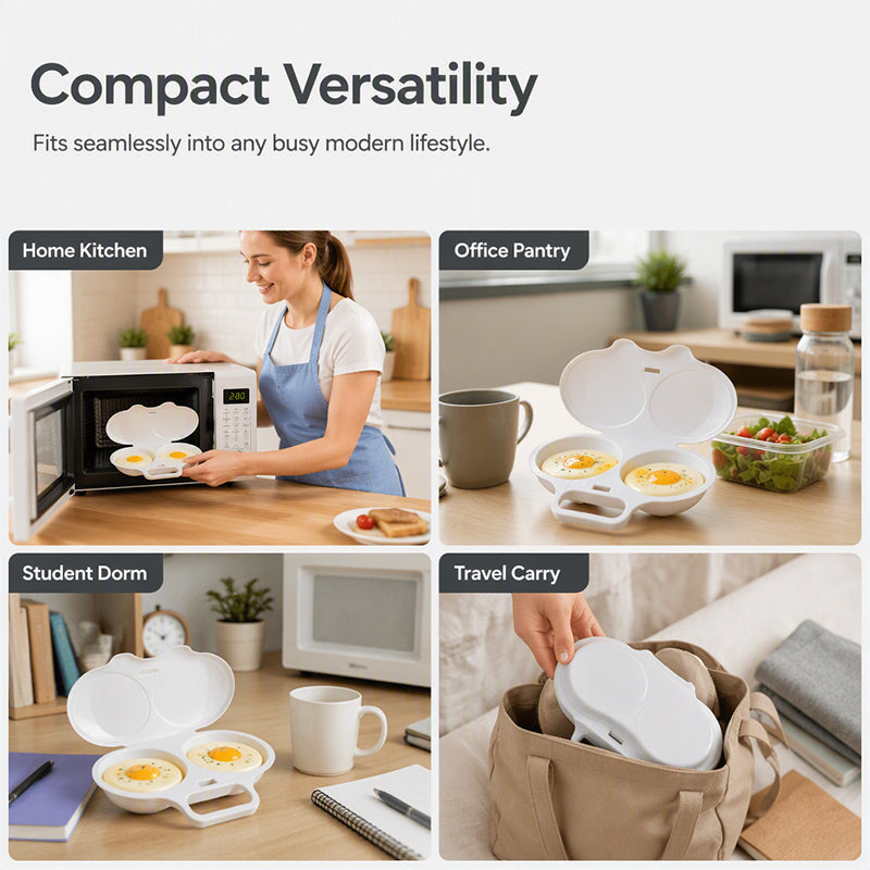🎁 BUY 1 GET 1 FREE! Microwave Egg Poacher – 2 Eggs in Minutes, No Pan & Easy Cleanup 🍳⚡